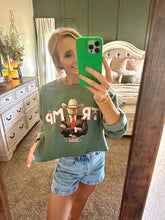 Load image into Gallery viewer, Raw Hem Cowboy Trump 2024 Sweatshirt