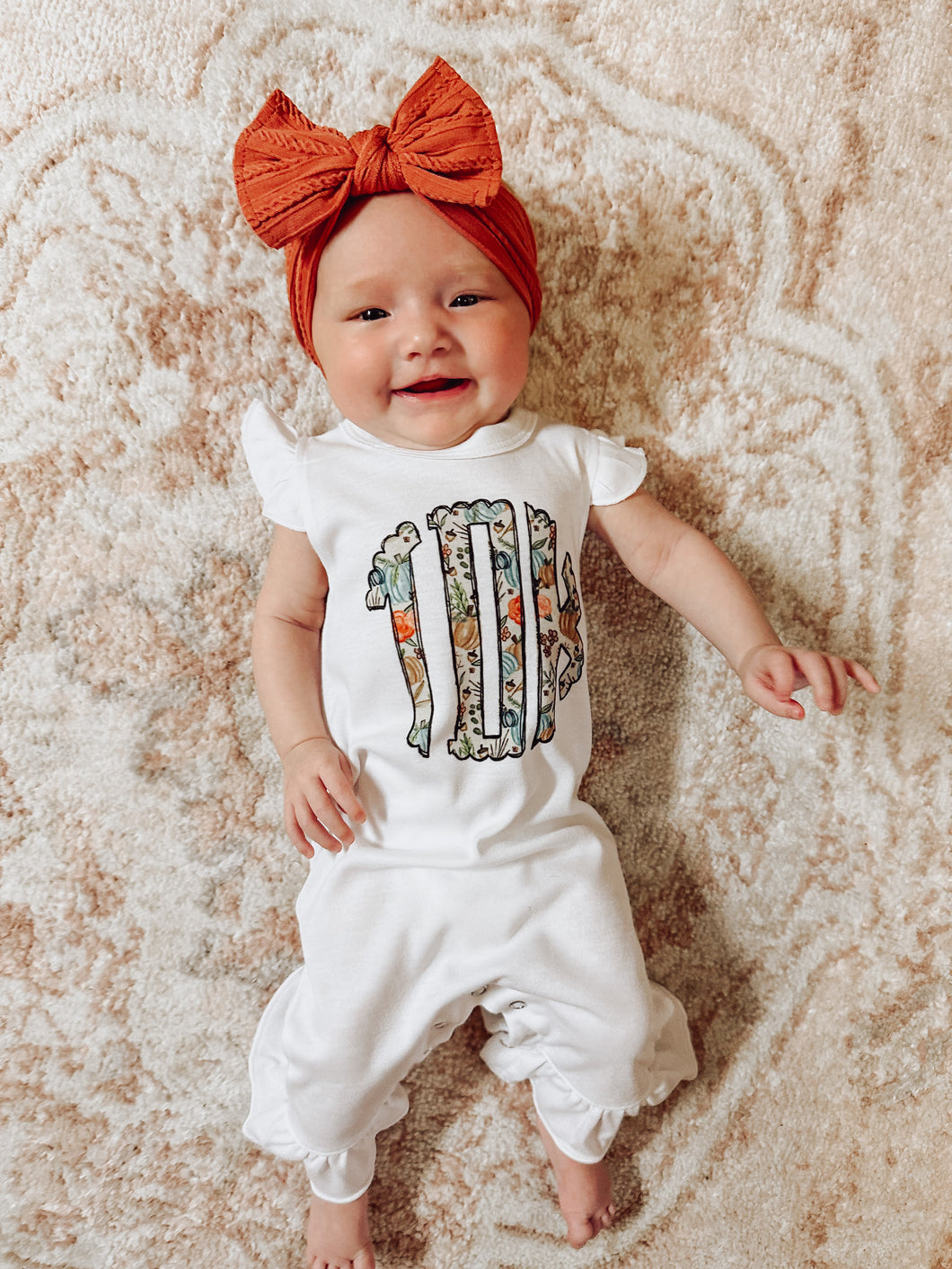 Fall Monogram Baby Romper
