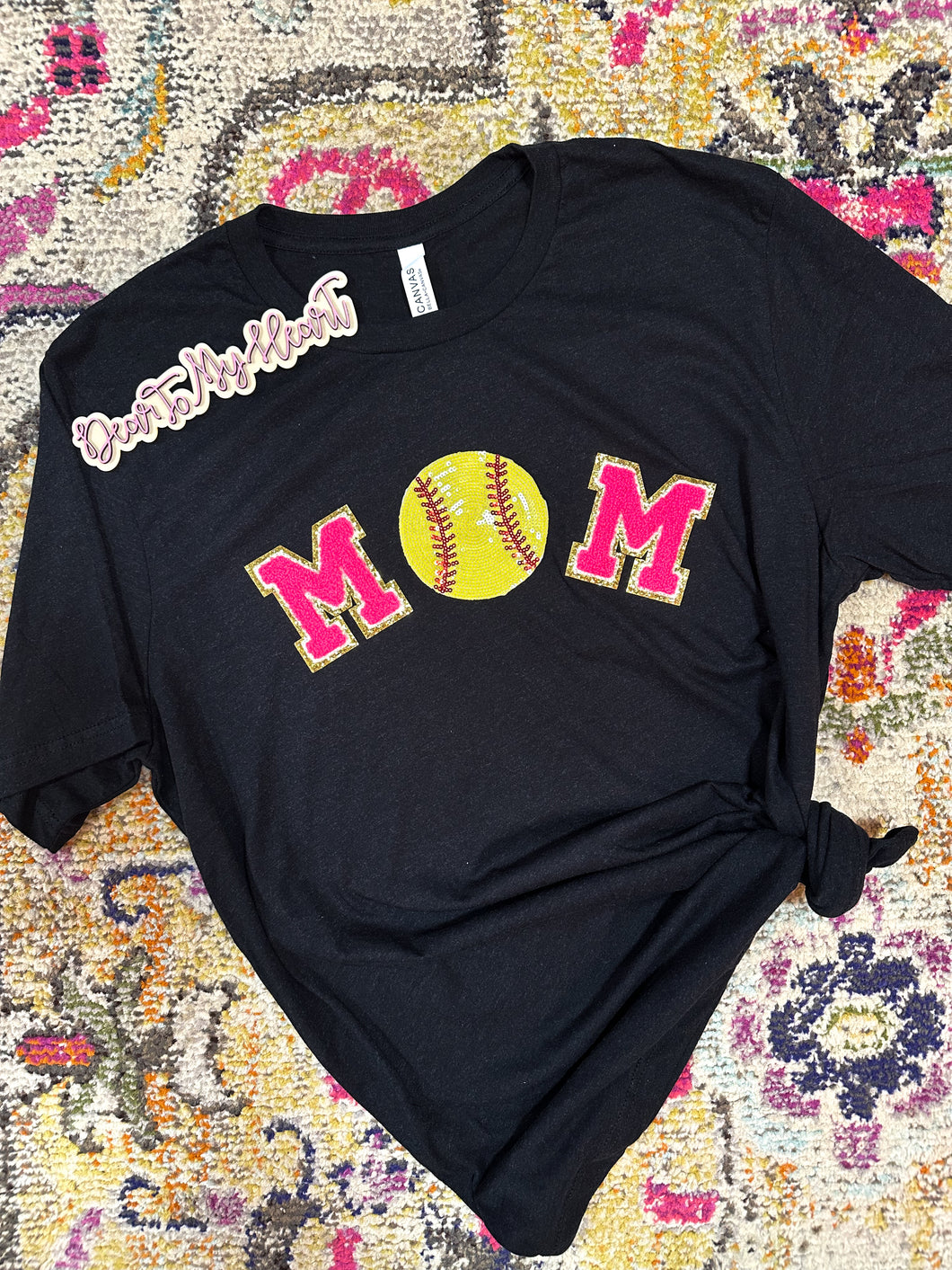 Mom Softball Patch Tee