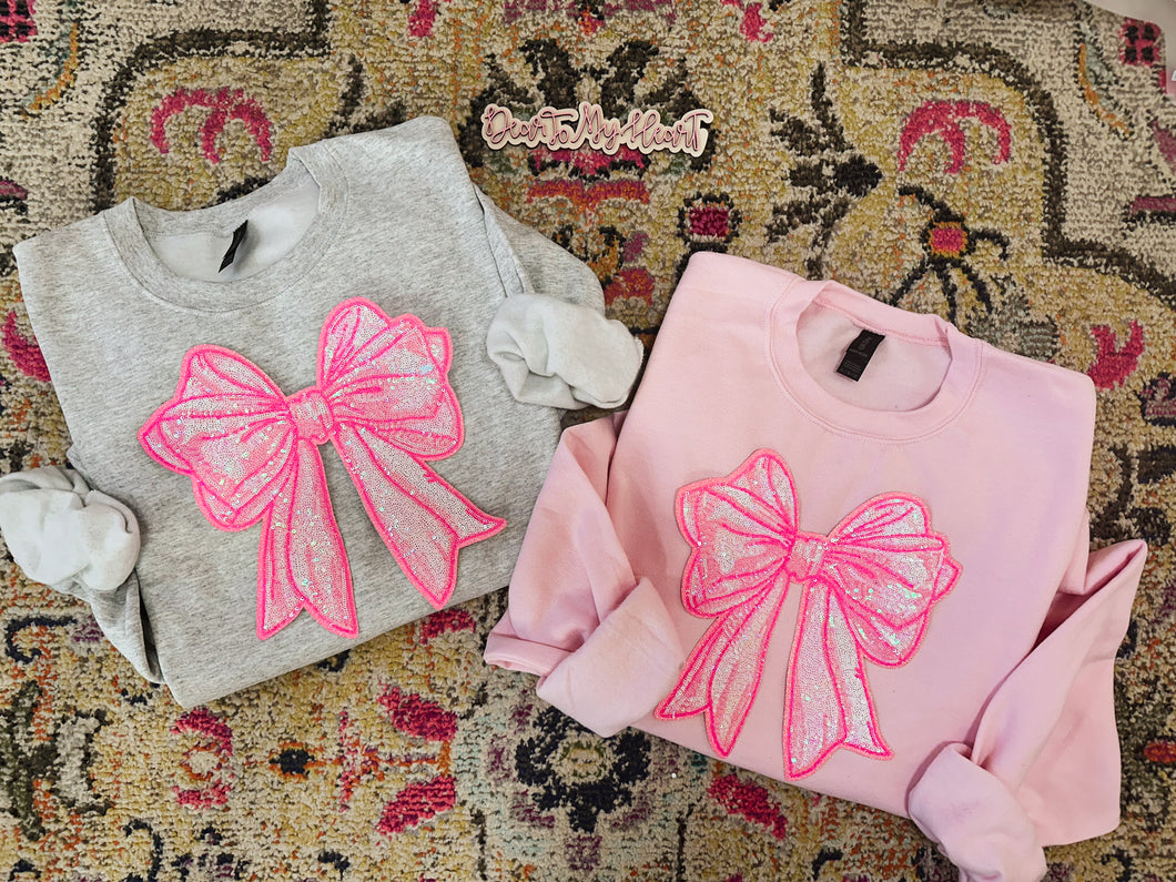 Bow Chenille Patch Sweatshirt