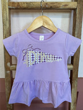 Load image into Gallery viewer, Lavender Peplum Pennant Flag Shirt
