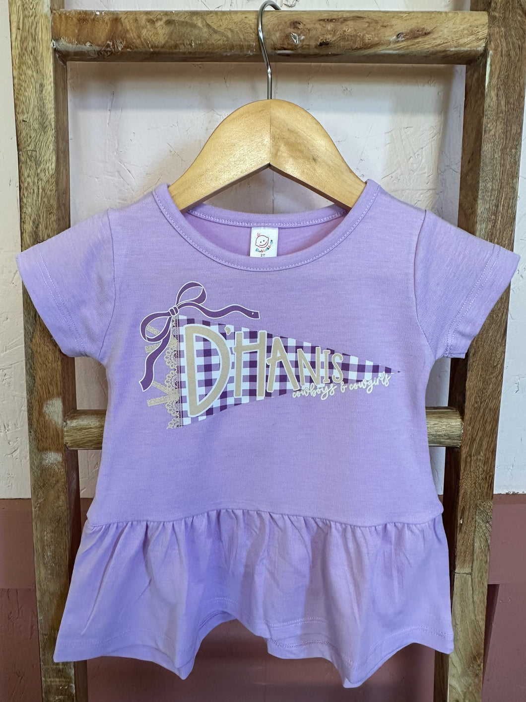 Lavender Peplum Pennant Flag Shirt