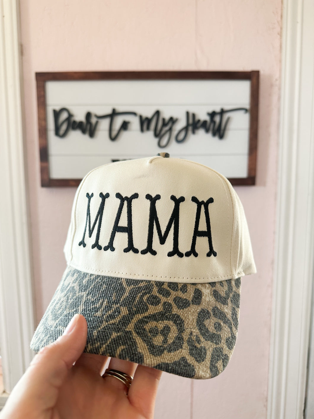 Cheetah Mama Embroidered Trucker