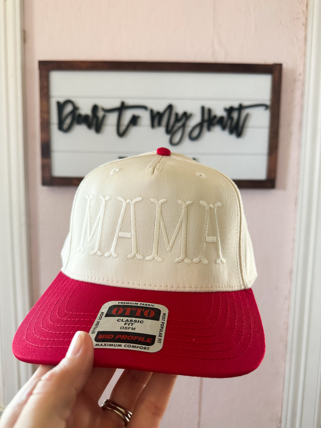 Red Mama Canvas Embroidered Trucker