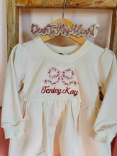 Load image into Gallery viewer, Christmas Bow Embroidered Sweatshirt Dress

