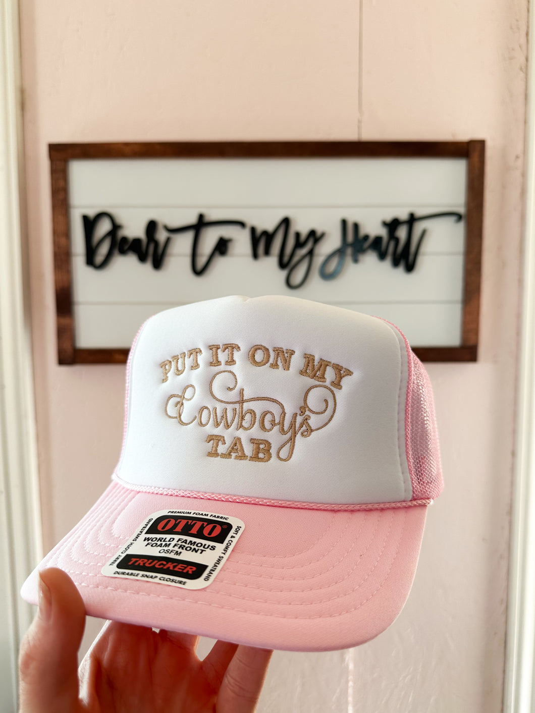 Put It On My Cowboys Tab - Light Pink & White