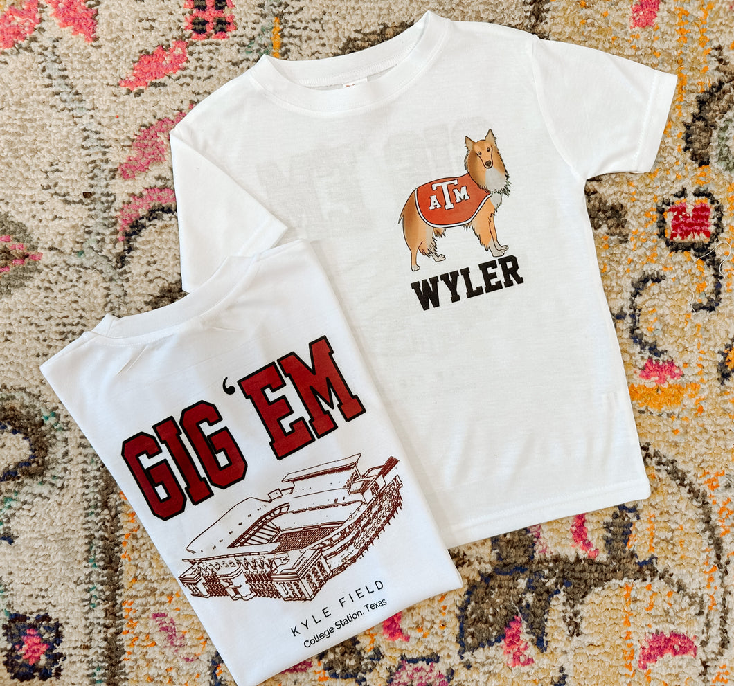 Gig ‘Em Personalized Game Day Double Sided Tee