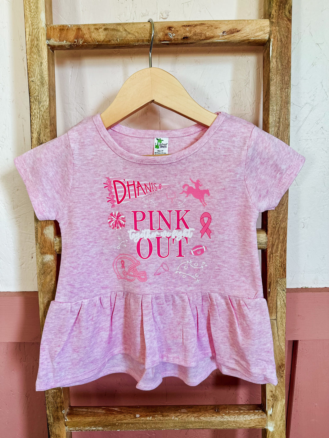 PINK OUT Pink Peplum Baby & Toddler Tee (Pre-Order)
