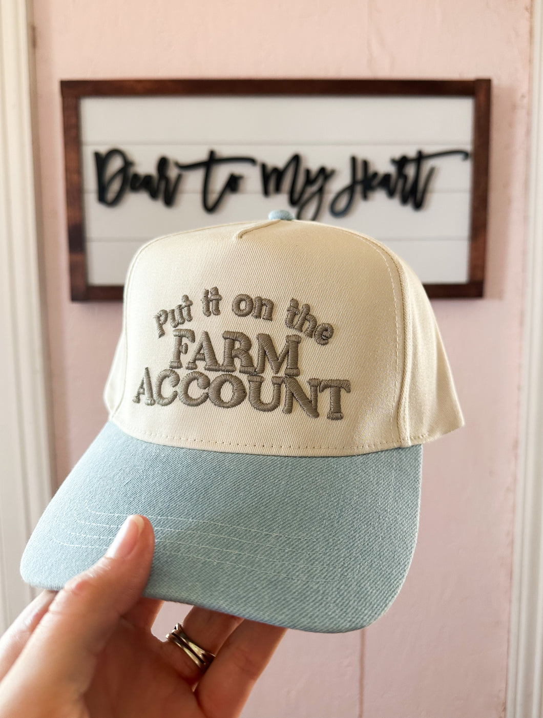 Put it on the Farm Account Embroidery 3D Denim Trucker