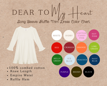 Load image into Gallery viewer, Embroidered Football Bow Ruffle Dress - Custom School Colors
