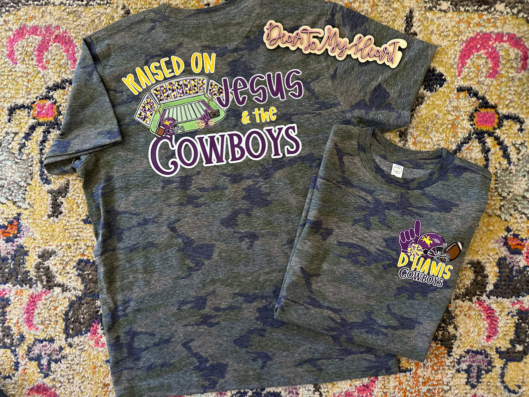 Raised on Jesus and the COWBOYS - Vintage Camo