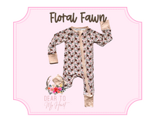Load image into Gallery viewer, Floral Fawn Bamboo Zippie
