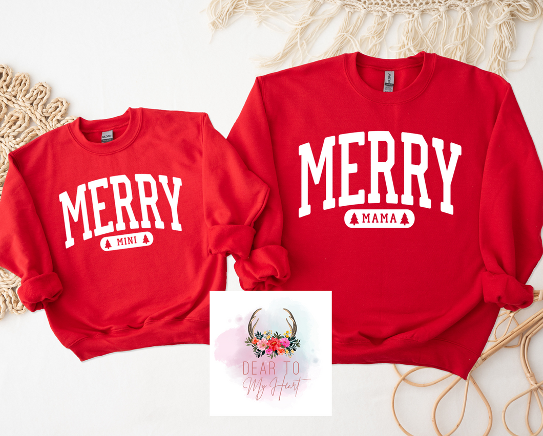 Red Merry Mama & Merry Mini Sweatshirt